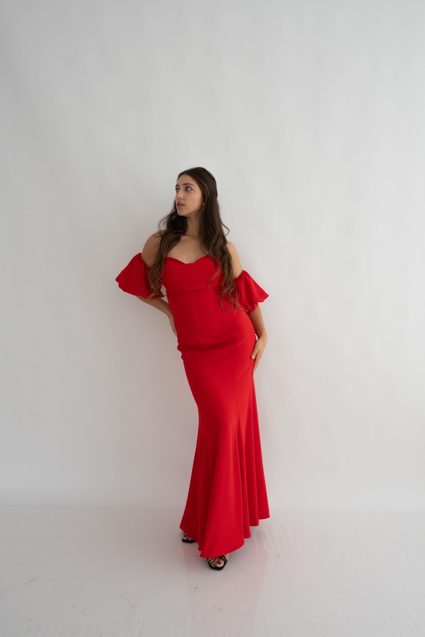 Rochie Eleganta, Stil Sirenă, Fără Bretele, cu Mâneci detașabile, Mermaid Luxe (AT4)