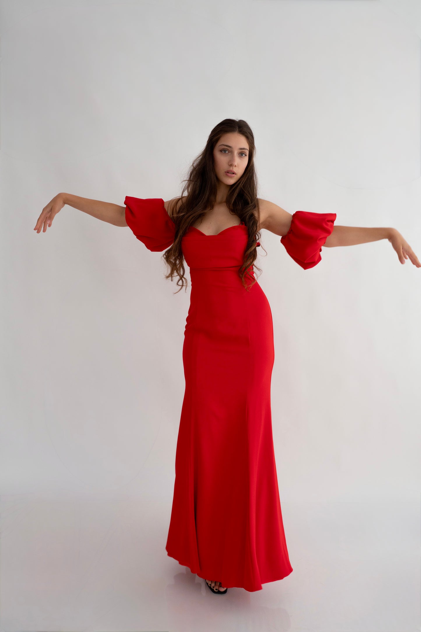 Rochie Eleganta, Stil Sirenă, Fără Bretele, cu Mâneci detașabile, Mermaid Luxe (AT4)