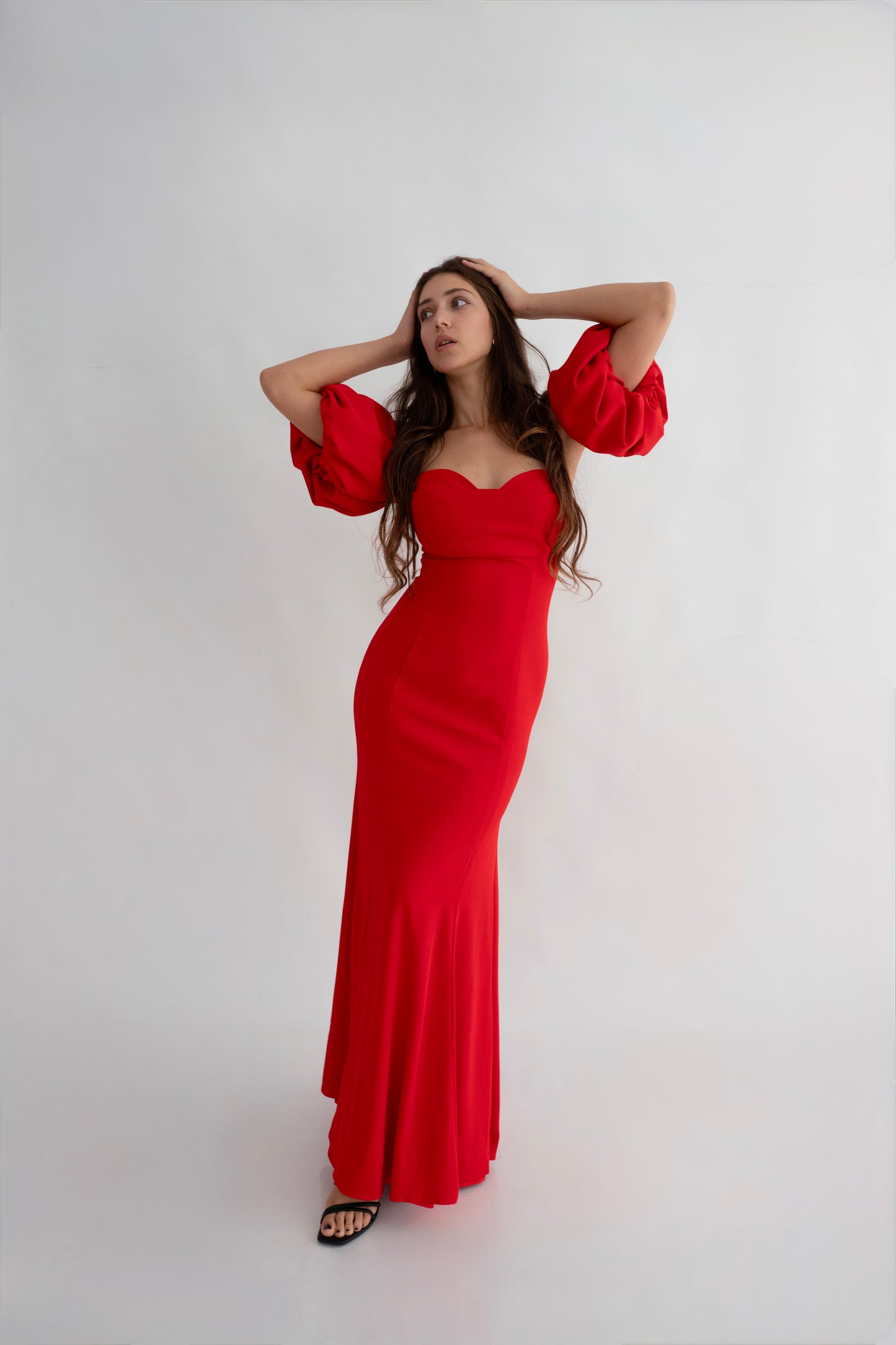 Rochie Eleganta, Stil Sirenă, Fără Bretele, cu Mâneci detașabile, Mermaid Luxe (AT4)