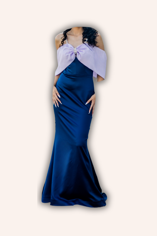 Occasion Dress with Shiny Straps and Maxi Bow - Eleonora Bow Dress (AT6)