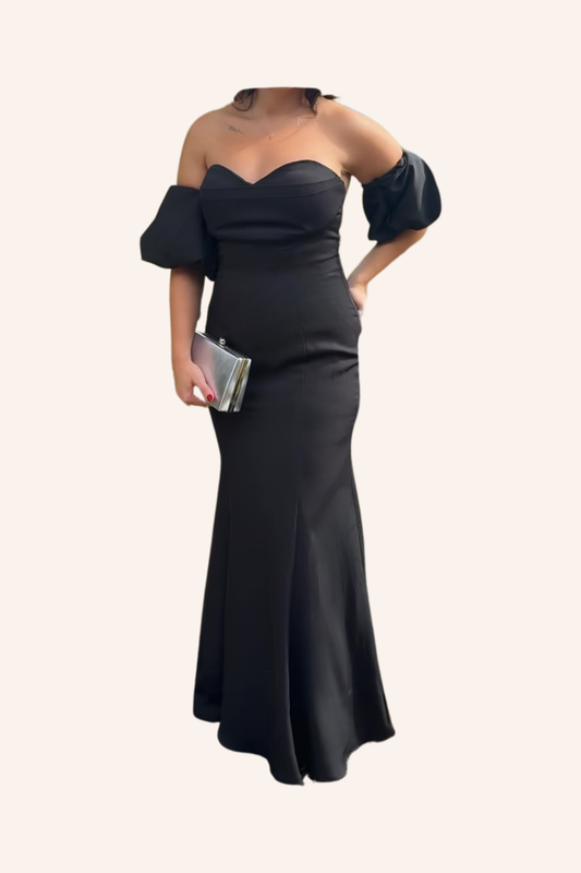 Rochie Eleganta, Stil Sirenă, Fără Bretele, cu Mâneci detașabile, Mermaid Luxe (AT4)