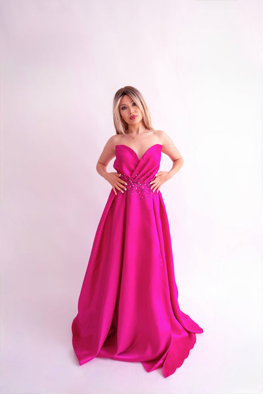 Rochie de ocazie cu umerii goi și croi prințesă - Aurora Glow (AT3)