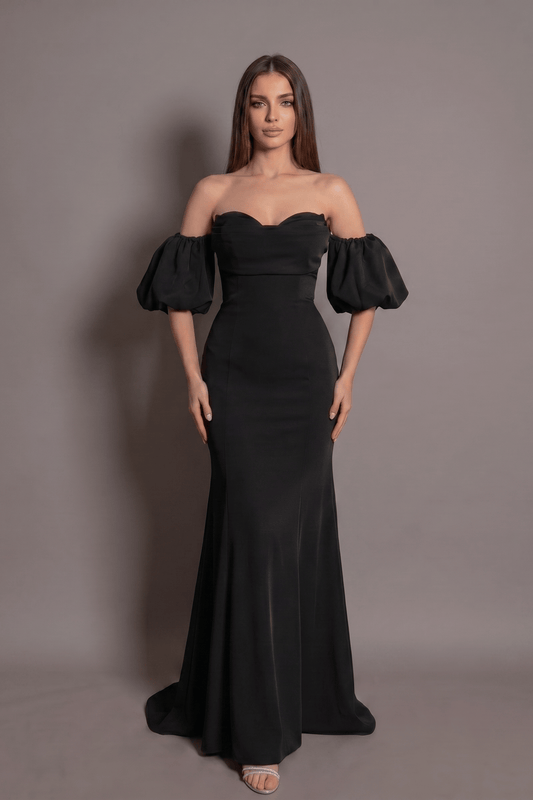 Rochie lungă Mermaid Luxe stil sirenă fără bretele cu mâneci detașabile Eleonora Luxe - imagine 12