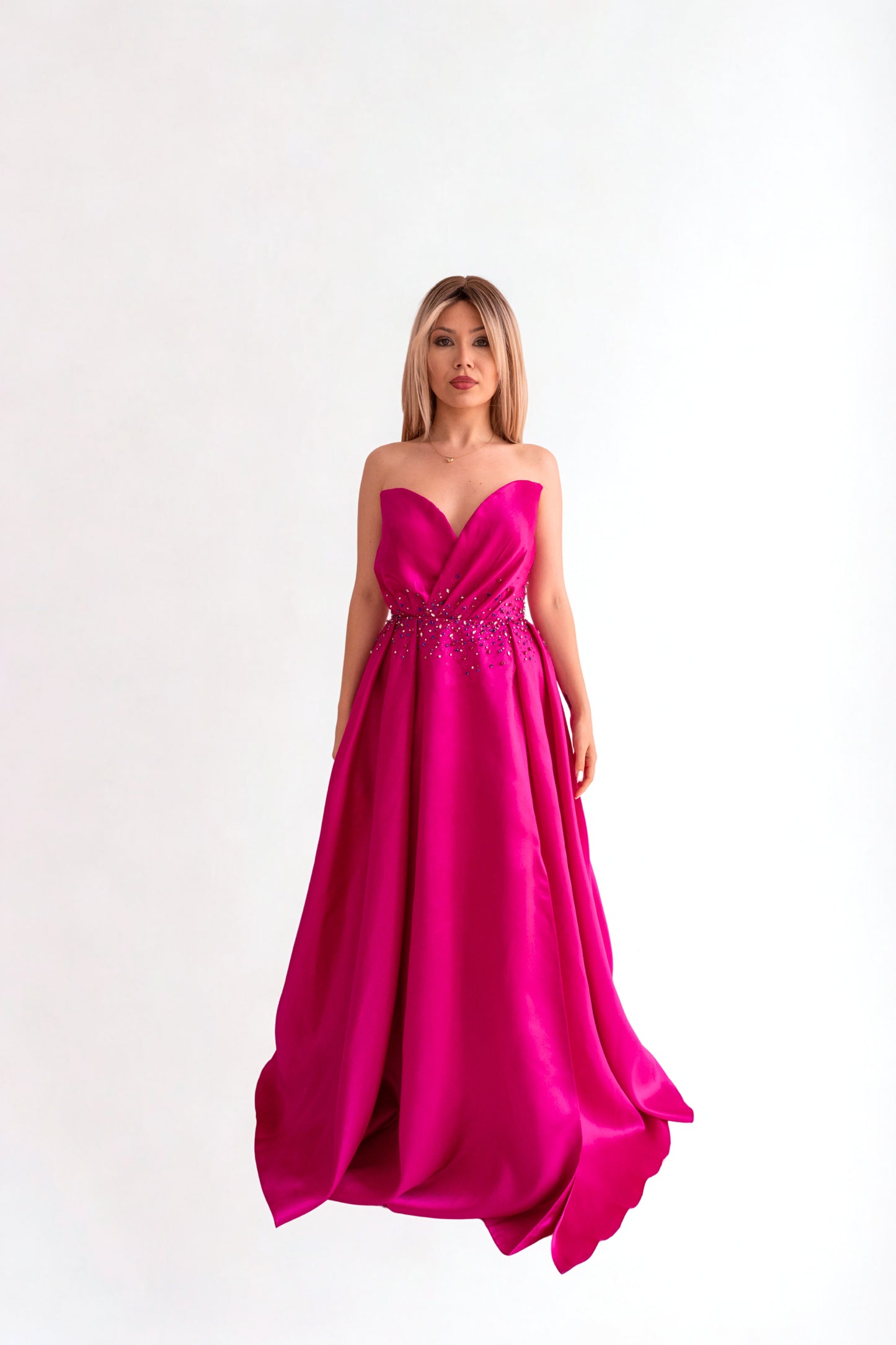 Rochie de ocazie cu umerii goi și croi prințesă - Aurora Glow (AT3)