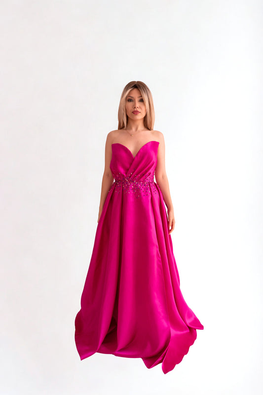 Vestido de fiesta con corte princesa y hombros descubiertos - Aurora Glow (AT3)